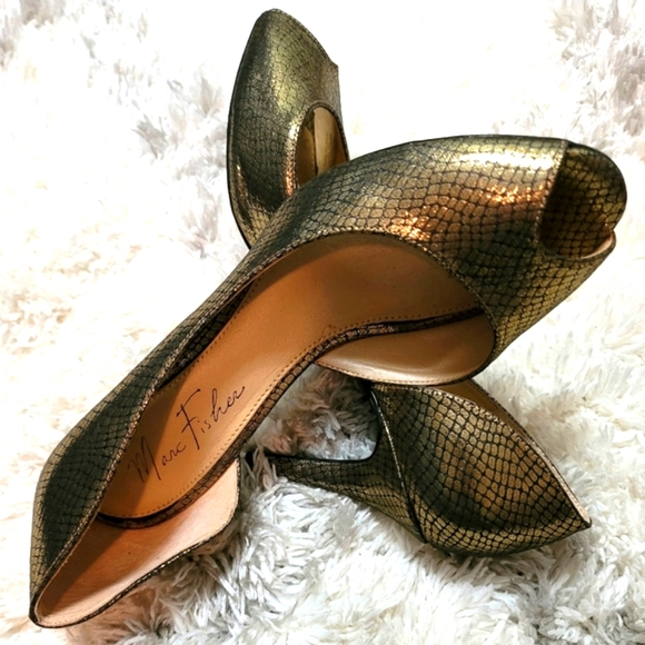 Marc Fisher Peep-Toe Festive Pumps Heels Size 8.5 M - Picture 5 of 8